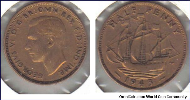 1943 UK Halfpenny