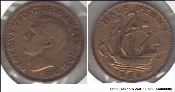 1950 UK Halfpenny