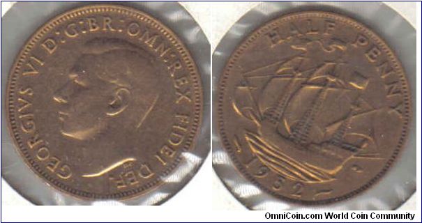 1952 UK Halfpenny