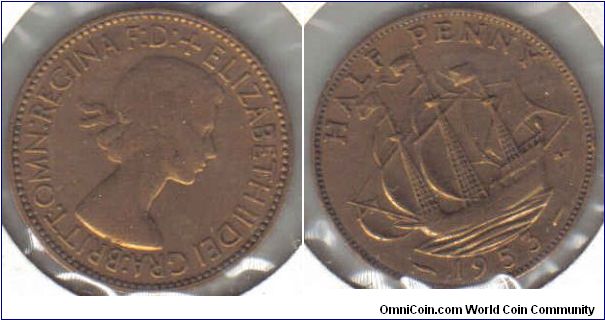 1953 UK Halfpenny