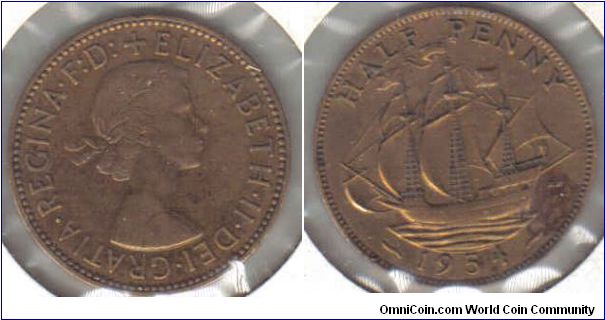 1954 UK Halfpenny