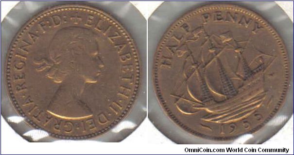 1955 UK Halfpenny