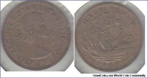 1957 UK Halfpenny