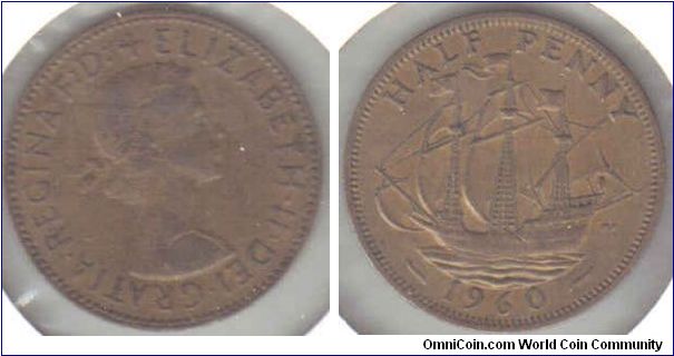 1960 UK Halfpenny