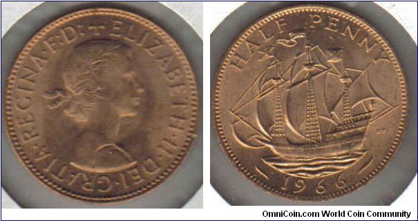 1966 UK Halfpenny