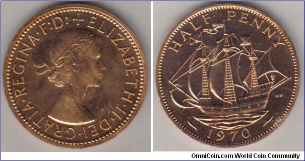 1970 UK Halfpenny