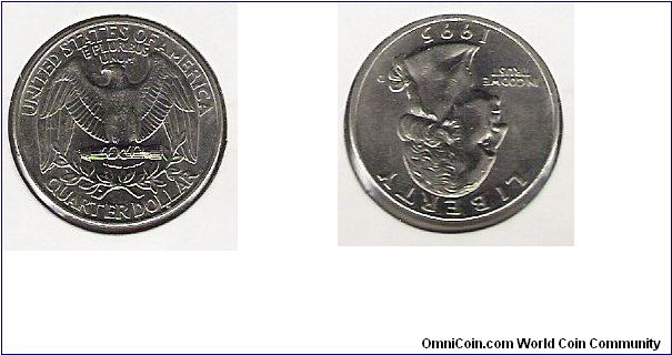 USA 25 cents 1995