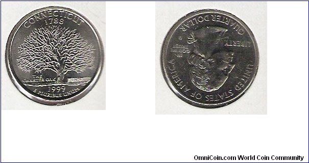 USA 25 cents Connecticut