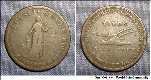1828 Upper Canada Half Penny Token