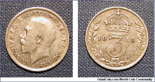 1918 Great Britain Three Pence