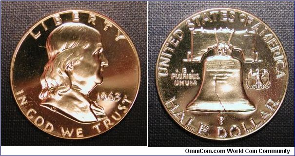 1963 Franklin Half Dollar Proof