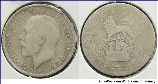 1924 Sixpence