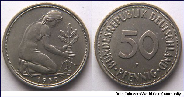 Germany, 50 pfennig, 1950F