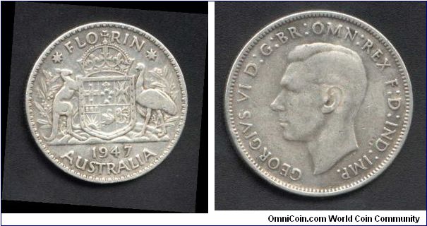 One Florin Issued 1947