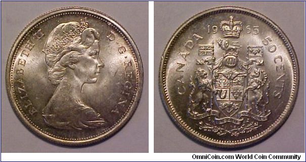 1965 Canada 50 Cents.