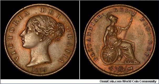 1853 Half Penny.
Queen Victoria.