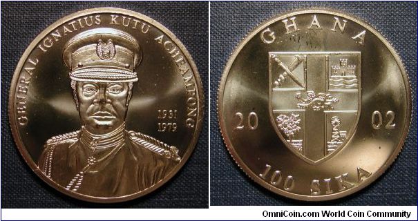 2002 Ghana 100 Sika, Silver