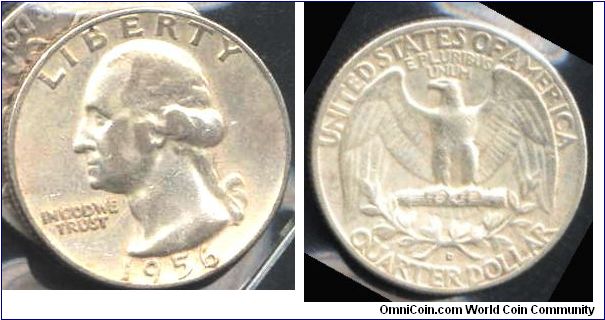 1/4 dollar issued 1956