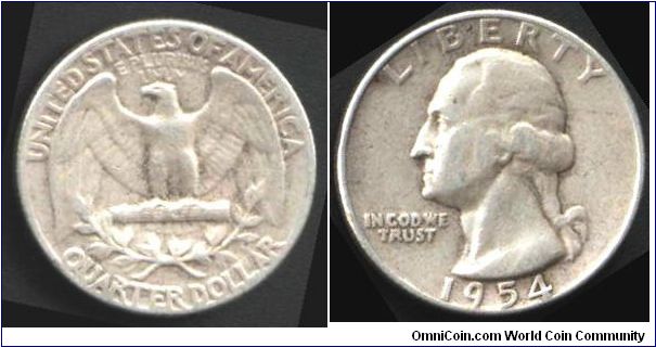 1/4 dollar issued 1954