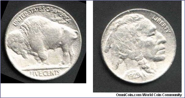 5 BUFFLO CENTs Issued 1929