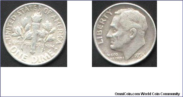 One Dime Issued 1953