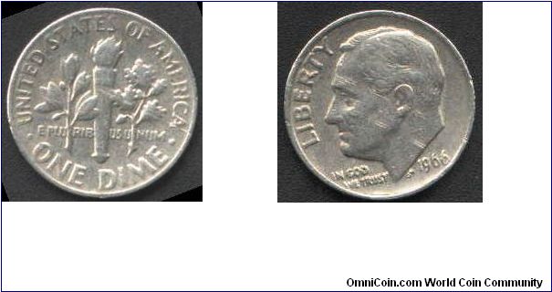 One Dime issued 1966