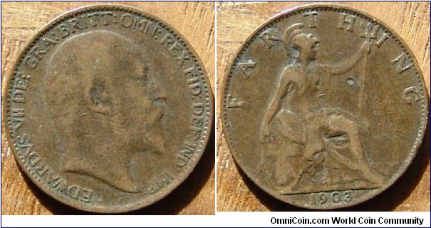 A 1903 British Farthing (One Quarter Penny) G