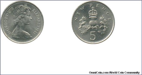 1975 Five Pence
