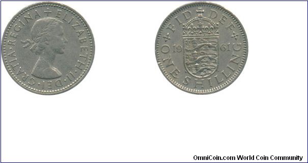 1961 Shilling - English reverse