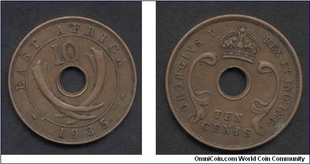 10 Cents From EastAfrica Sience British Occupation Issued 1935