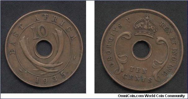 10 Cents From EastAfrica Sience British Occupation Issued 1935