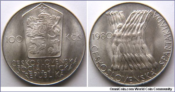 Czechoslovakia, 100 korun, 1980, 5th Spartakiade Games