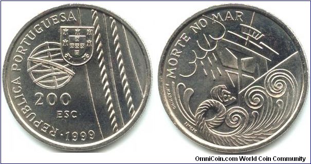 Portugal, 200 escudos 1999. Golden Age of Portuguese Discoveries (X series).
Death on the Sea.