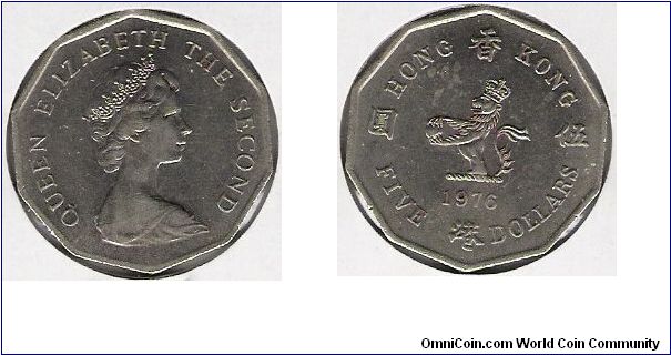 Hong Kong 1976 $5