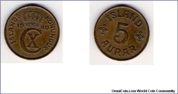 Iceland 1940 5 aurar