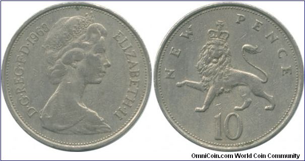 1968 Ten Pence