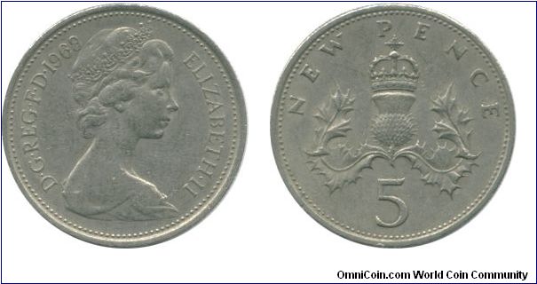 1968 Five Pence