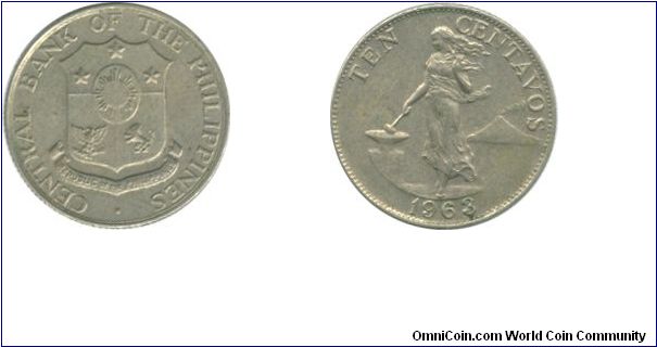 1963 Ten Centavos
