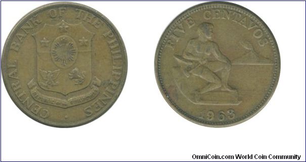 1963 Five Centavos