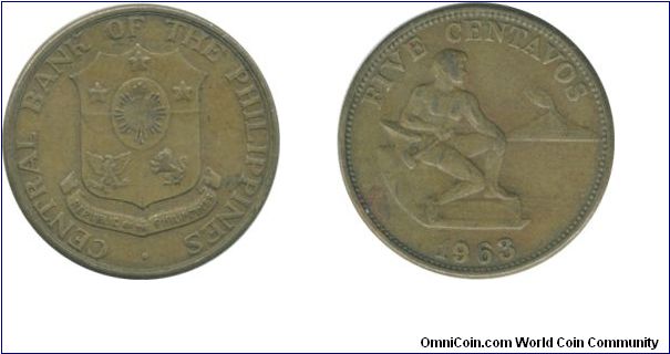 1963 Five Centavos