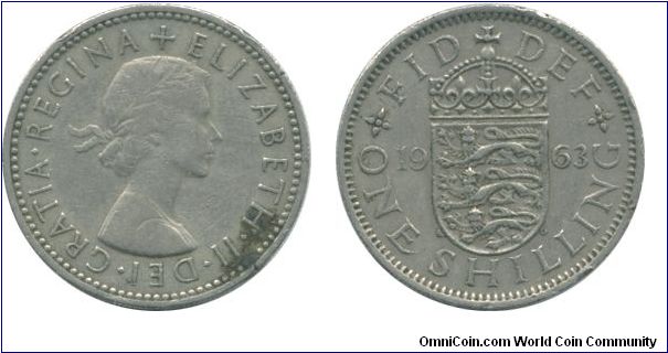 1963 Shilling, English crest