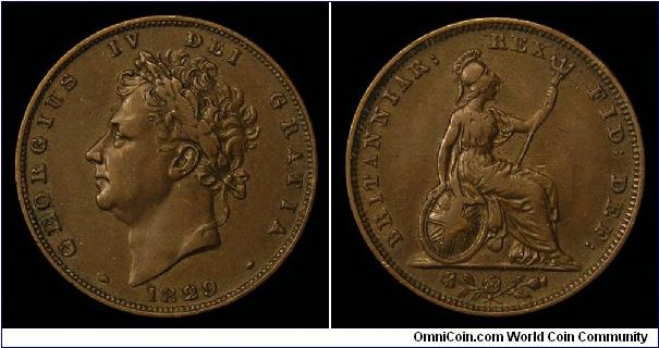 1829 George IV Farthing