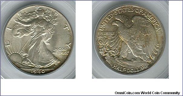 1940 PCGS MS65 Walking Liberty Half