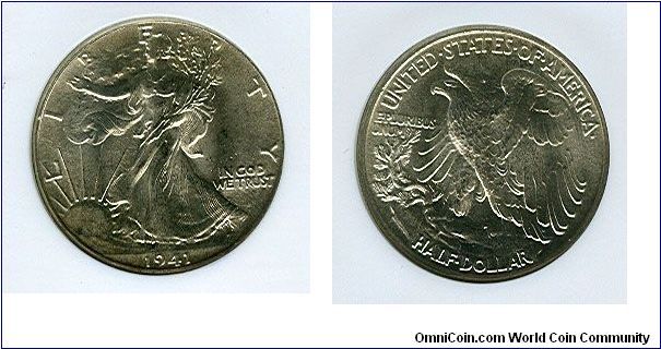 1941 NGC MS66 Walking Liberty Half
