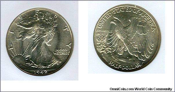 1942 NGC MS65 Walking Liberty Half