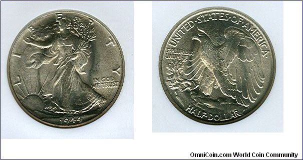1944 NGC MS65 Walking Liberty Half