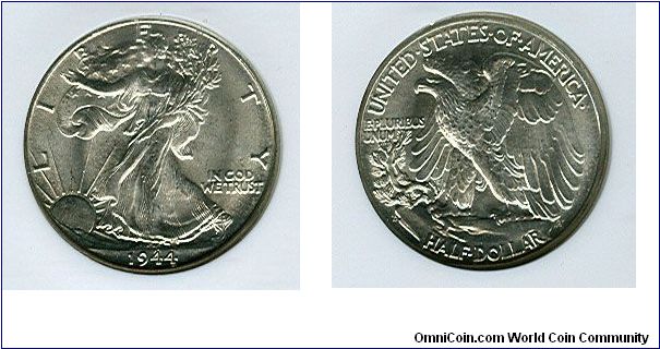 1944-D NGC MS66 Walking Liberty Half