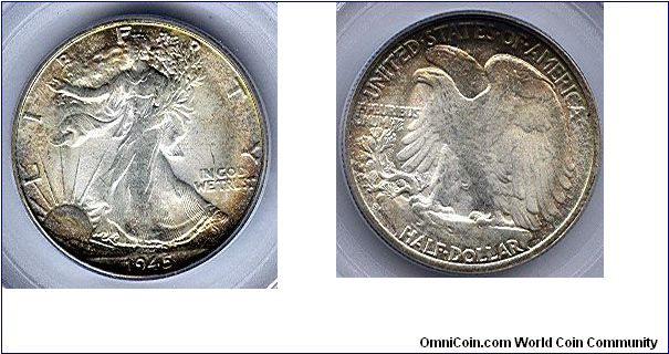1945-S PCGS MS64 Walking Liberty Half
