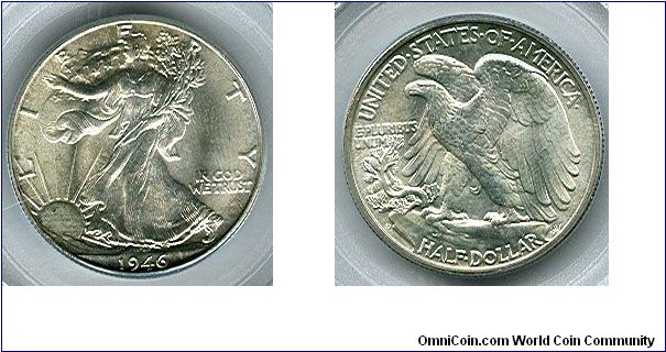 1946-D PCGS MS65 Walking Liberty Half