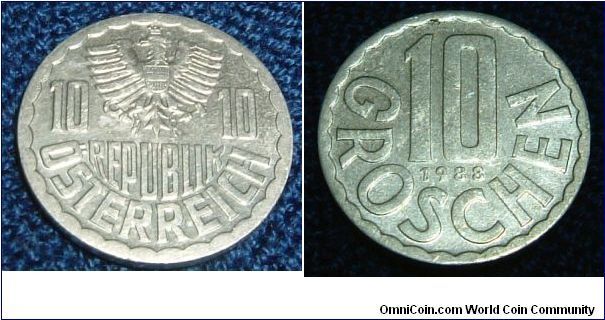 AUSTRIA 10 GROSCHEN. A VERY HARD TO COME BY CURRENCY. FOR SALE. PLEASE MAKE AN OFFER.